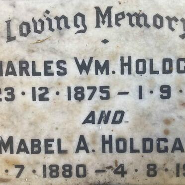HOLDGATE Charles Wm., 1875-1961 & Mabel A. 1880-1962