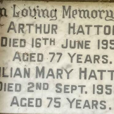 HATTON Arthur -1951 & Lilian Mary -1958