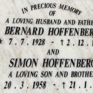HOFFENBERG Bernard 1928-1994 :: HOFFENBERG Simon 1958-1985