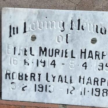 HARPER Robert Lyall 913-1933 & Ethel Muriel 1914-1956