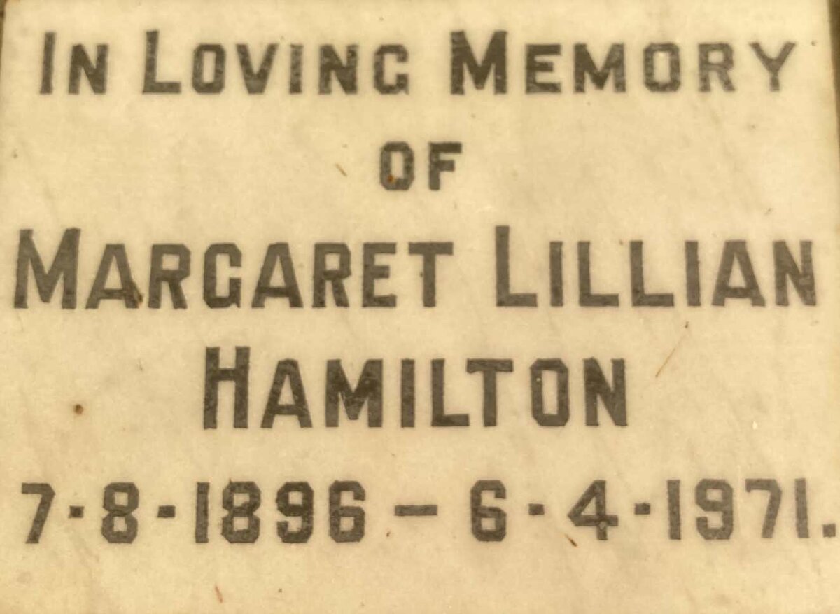 HAMILTON Margaret Lillian 1896-1971