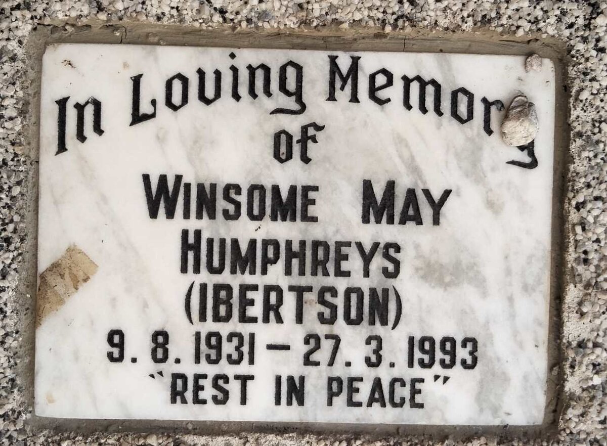 HUMPHREYS Winsome May nee IBERTSON 1931-1993