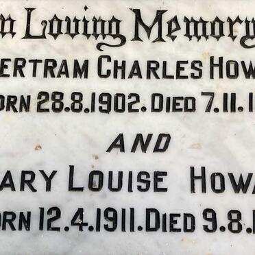 HOWARD Bertram Charles 1902-1974 & Mary Louise 1911-1976