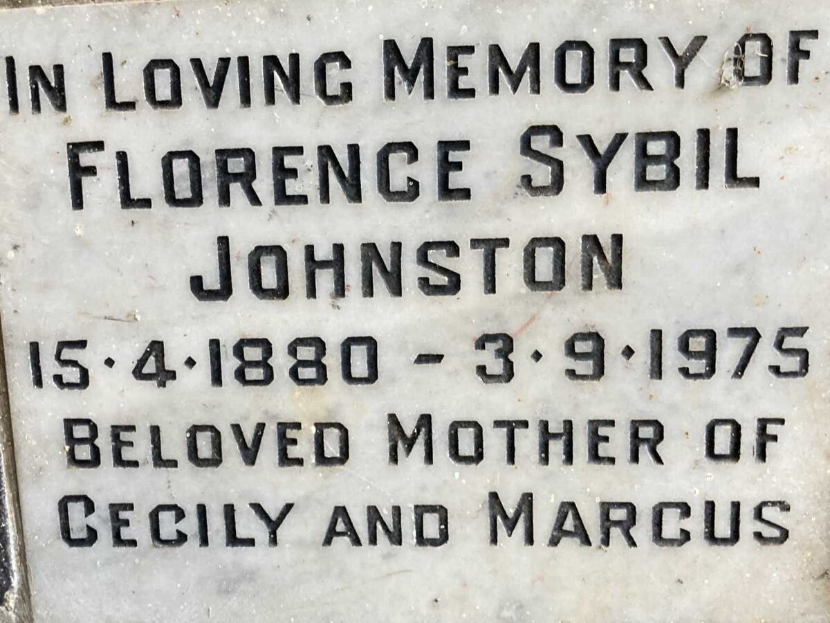 JOHNSTON Florence Sybil 1880-1975