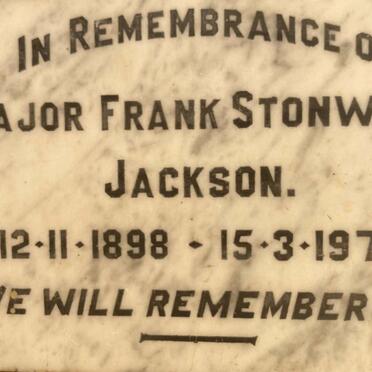 JACKSON Frank Stonwall 1898-1971