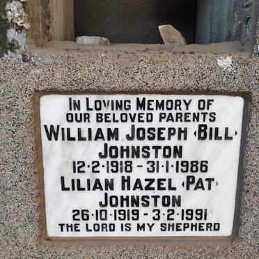 JOHNSTON William Joseph 1918-1986 & Lilian Hazel 1919-1991