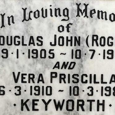 KEYWORTH Douglas John 1905-1984 & Vera Priscilla 1910-1987