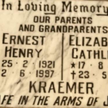 KRAEMER Ernest Henry 1921-1997 & Elizabeth Cathleen 1930-1991