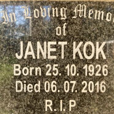 KOK Janet 1926-2016