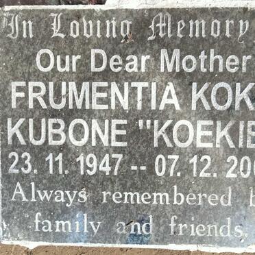 KUBONE Frumentia Koko 1947-2008