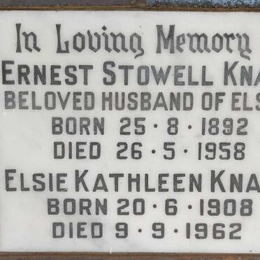 KNAPP Ernest Stowell 1892-1958 & Elsie Kathleen 1908-1962