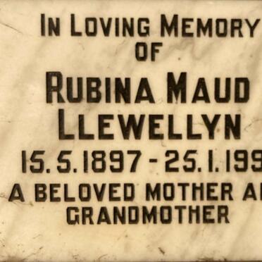 LLEWELLYN Rubina Maud 1897-1991