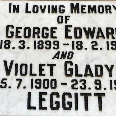 LEGGITT George Edward 1899-1981 & Violet Gladys 1900-1993