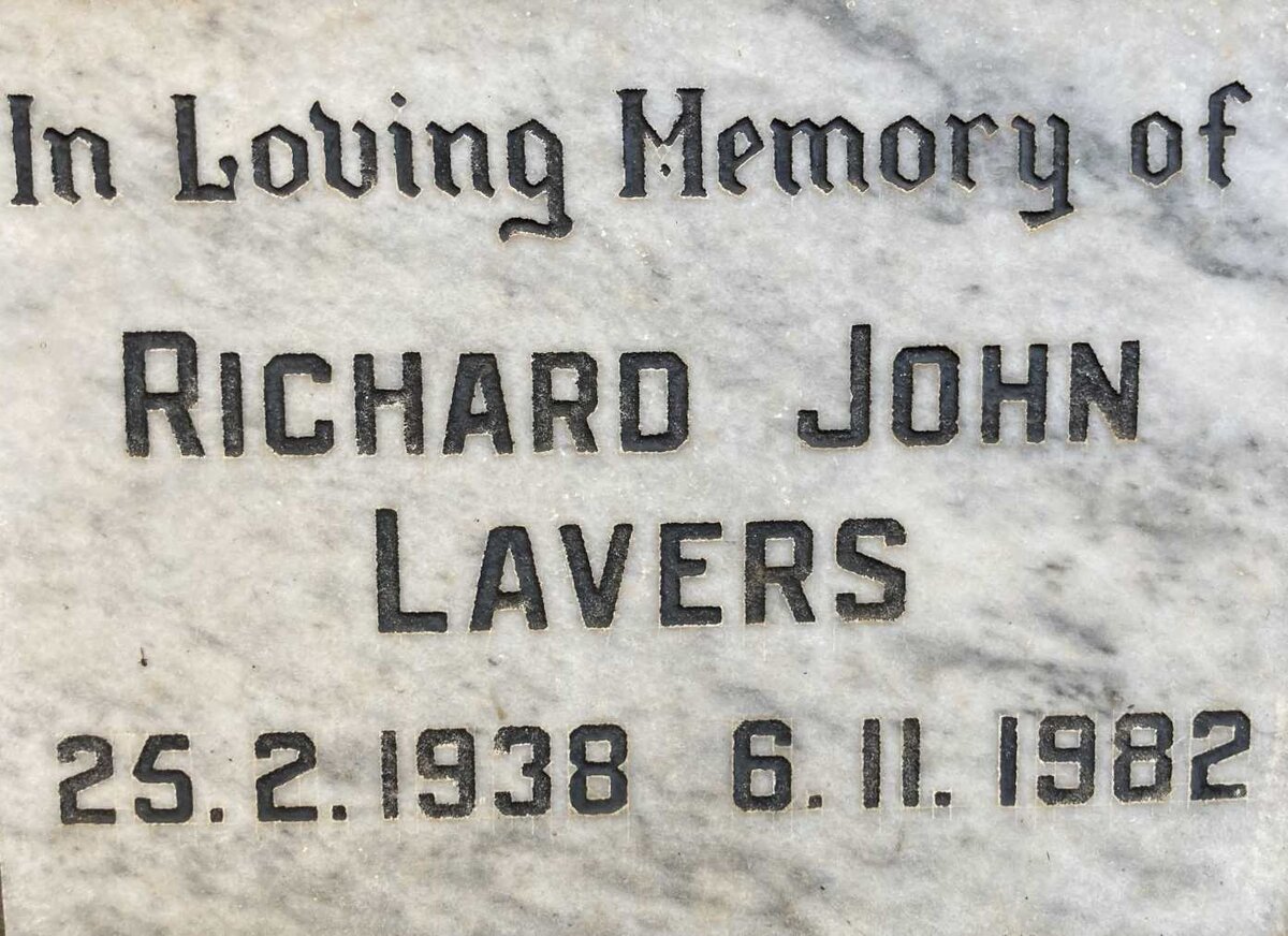 LAVERS Richard John 1938-1982