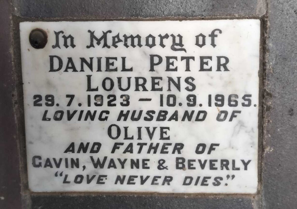 LOURENS Daniel Peter 1923-1965