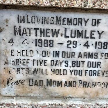 LUMLEY Matthew 1988-1988