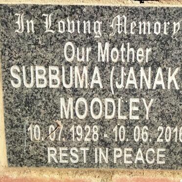 MOODLEY Subbuma 1928-2016