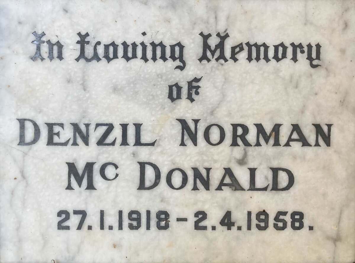 MCDONALD Denzil Norman 1918-1958