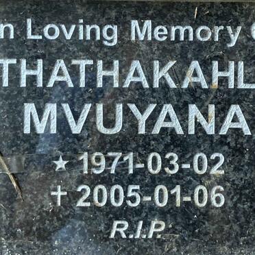 MVUYANA Thathakahle 1971-2005