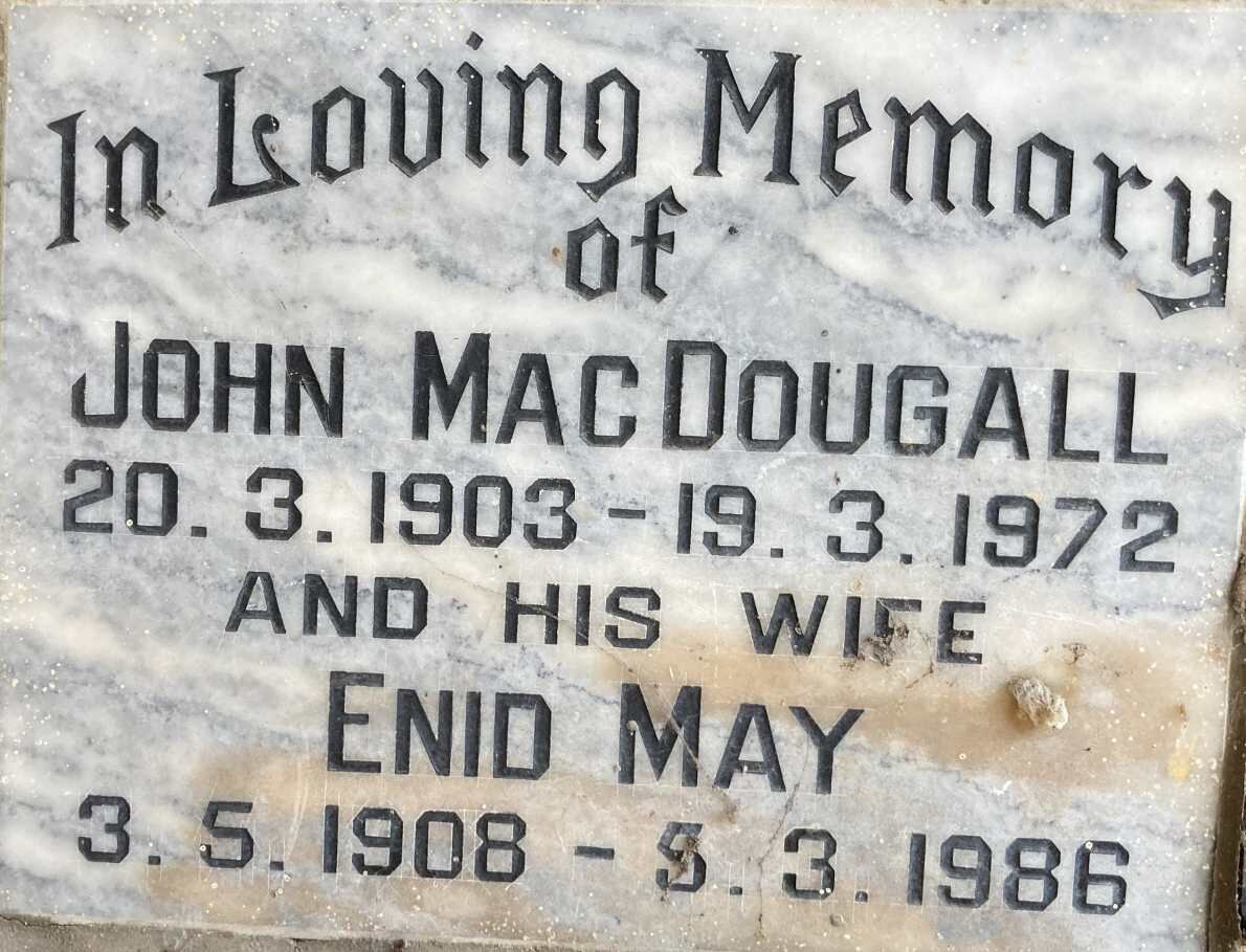 MACDOUGALL John 1903-1972 & Enid May 1908-1986
