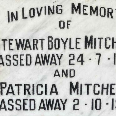 MITCHELL Stewart Boyle -1956 & Patricia Mitchell -1985