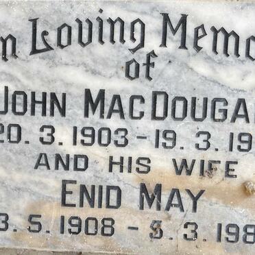MACDOUGALL John 1903-1972 & Enid May 1908-1986