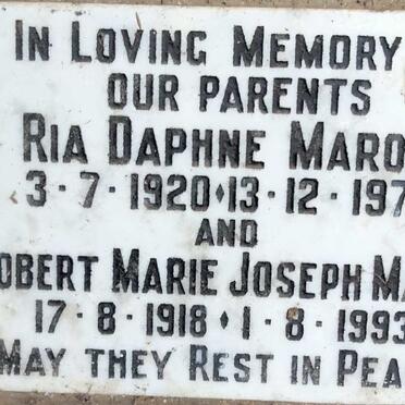 MAROT Robert Marie Joseph 1918-1993 & Ria Daphne 1920-1973