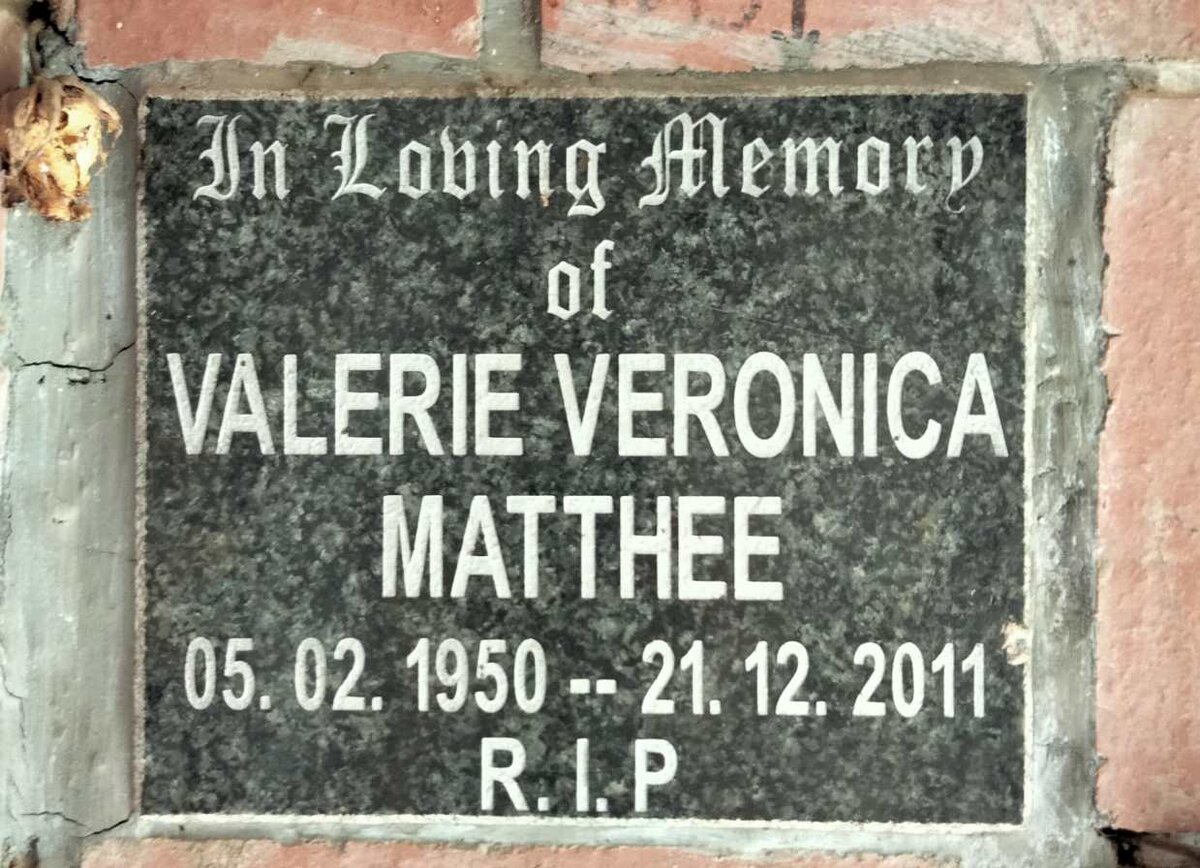 MATTHEE Valerie Veronica 1950-2011
