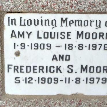 MOORE Frederick S. 1909-1979 & Amy Louise 1909-1976