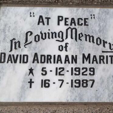 MARITZ David Adriaan 1929-1987