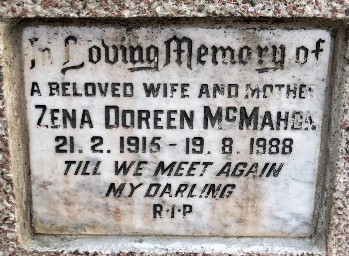 MCMAHON Zena Doreen 1915-1988