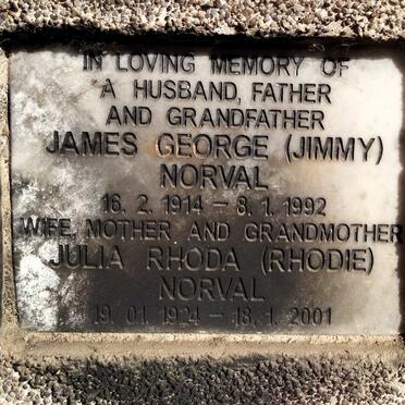 NORVAL James George 1914-1992 & Julia Rhoda 1924-2001