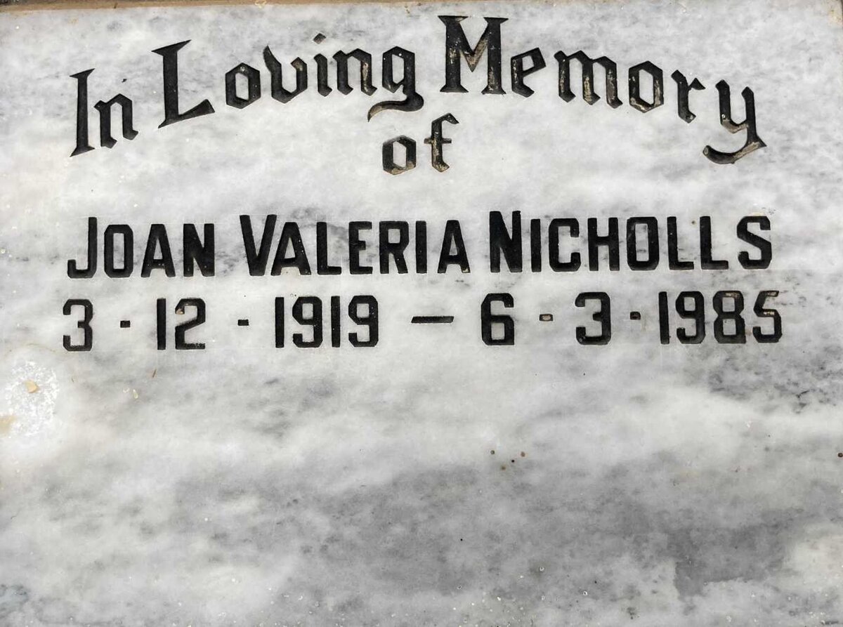NICHOLLS Joan Valeria 1919-1985