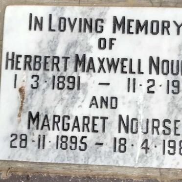 NOURSE Herbert Maxwell 1891-1974 & Margaret 1895-1987