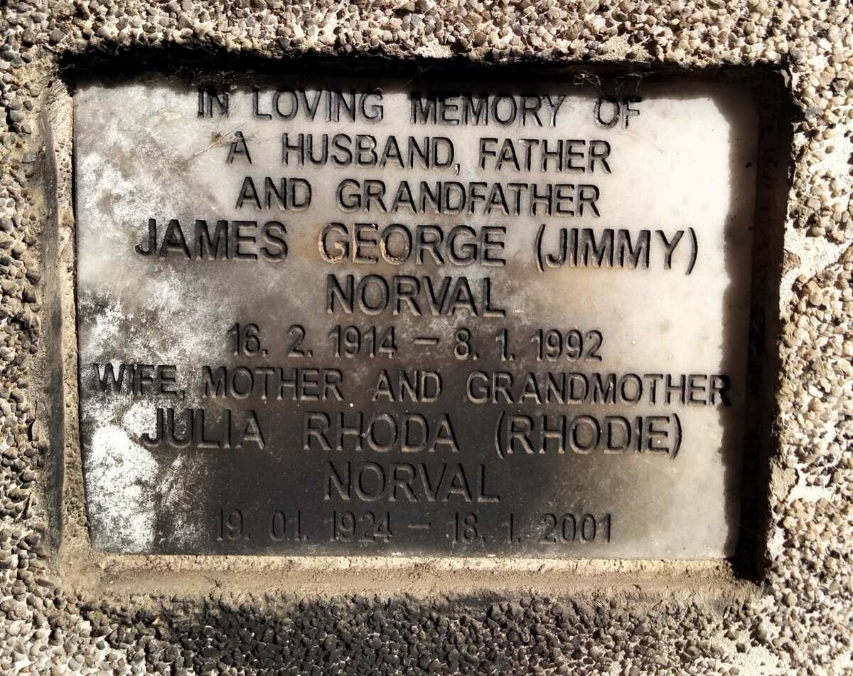 NORVAL James George 1914-1992 & Julia Rhoda 1924-2001
