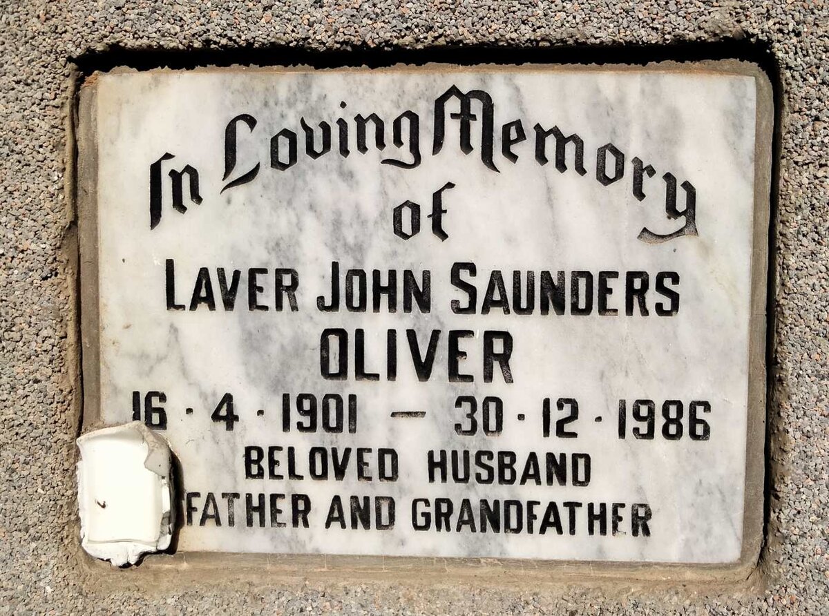 OLIVER Laver John Saunders 1901-1986