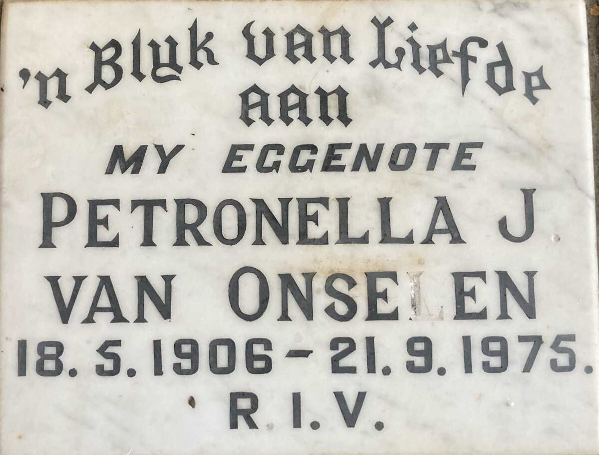 ONSELEN Petronella J., van 1906-1975