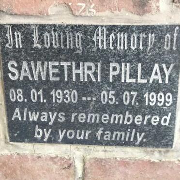 PILLAY Sawethri 1930-1999
