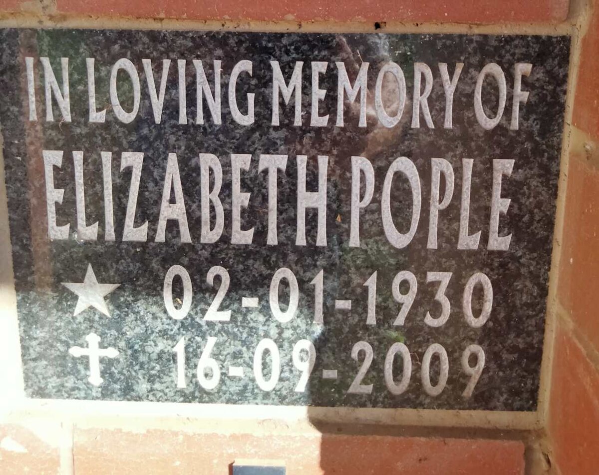 POPLE Elizabeth 1930-2009