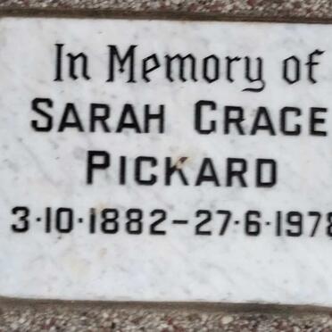 PICKARD Sarah Grace 1882-1978