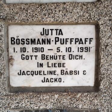 PUFFPAFF Juta, BOSSMANN 1910-1991