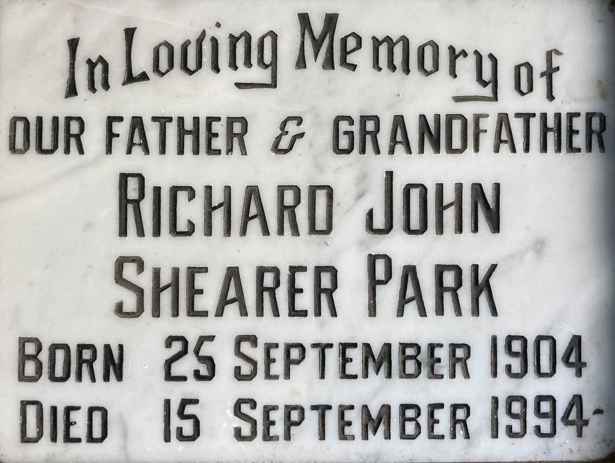 PARK Richard John Shearer 1904-1994