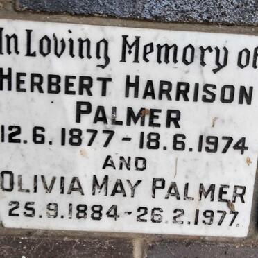 PALMER Herbert Harrison 1877-1974 & Olivia May 1884-1977