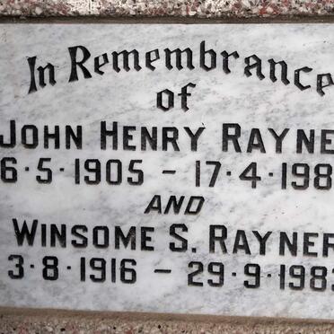 RAYNER John Henry 1905-1983 & Winsome S. 1916-1983