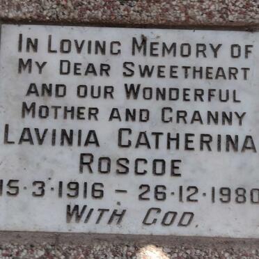 ROSCOE Lavinia Catherina 1916-1980