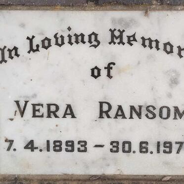RANSOM Vera 1893-1970