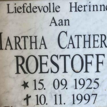 ROESTOFF Martha Catherina 1925-1997