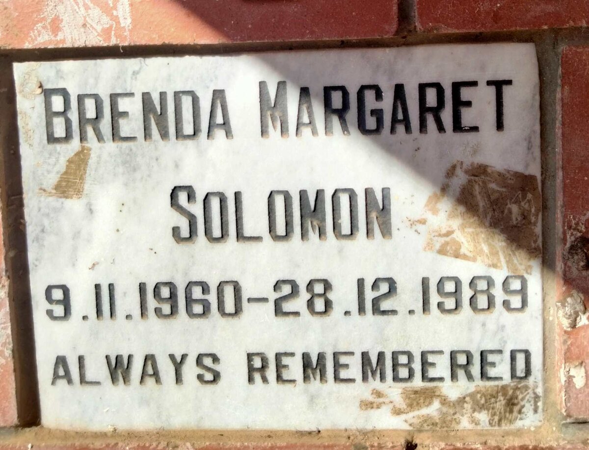SOLOMON Brenda Margaret 1960-1989