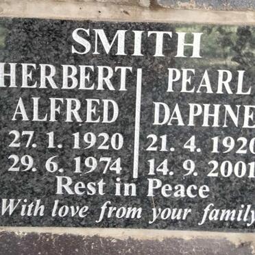 SMITH Herbert Alfred 1920-1974 & Pearl Daphne 1920-2001