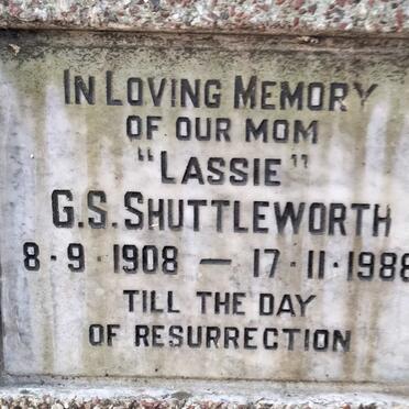 SHUTTLEWORTH G.S. 1908-1988